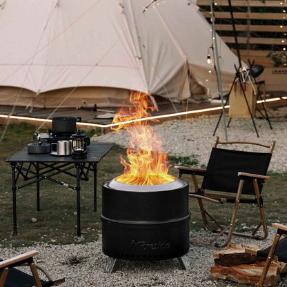 Pluto R19-PG Smokeless Outdoor Fire Pit -  Painted Black