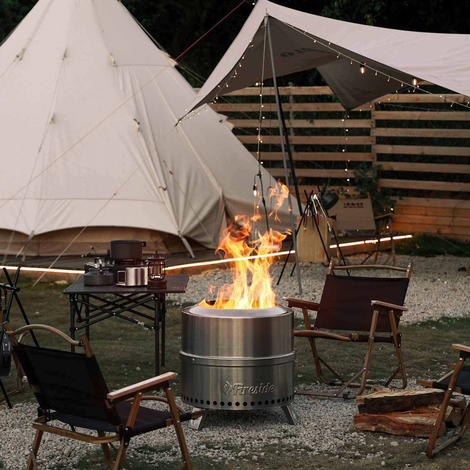 Pluto R19-SS Smokeless Outdoor Fire Pit -  Stainless Steel