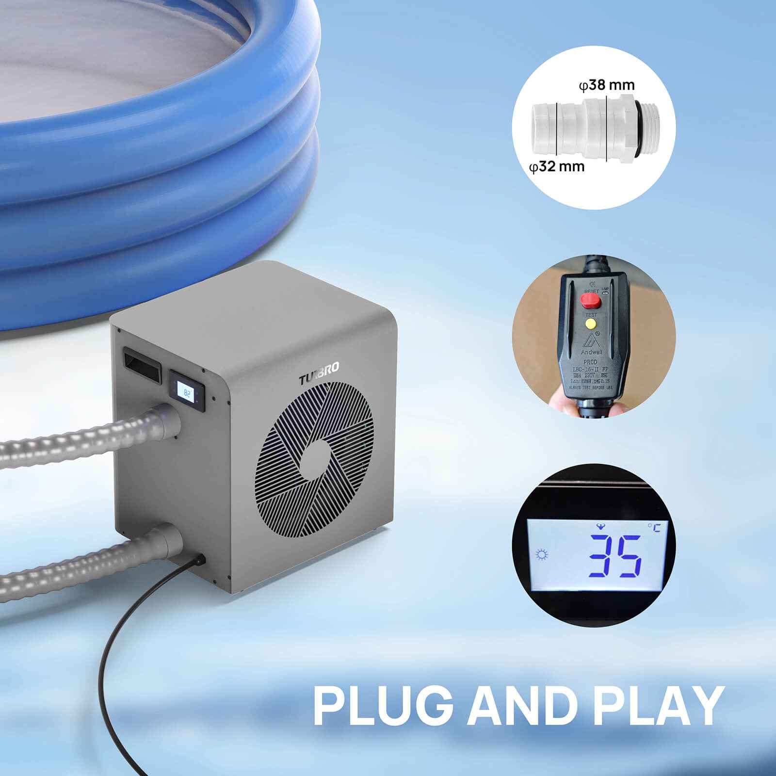 Beluga Inverter Swimming Pool Heat Pump - European version