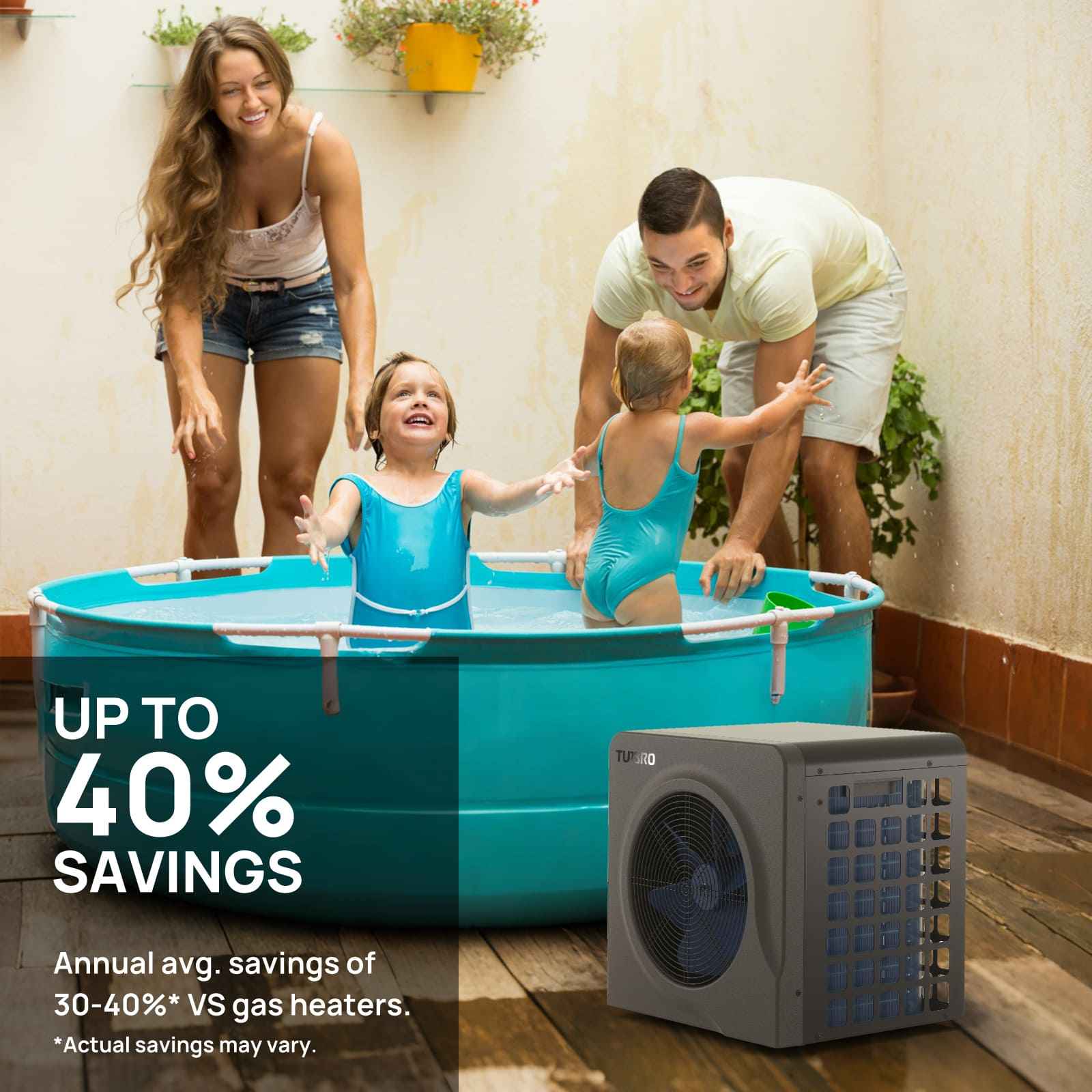 Manatee Swimming Pool Heat Pump, 18K/20K BTU