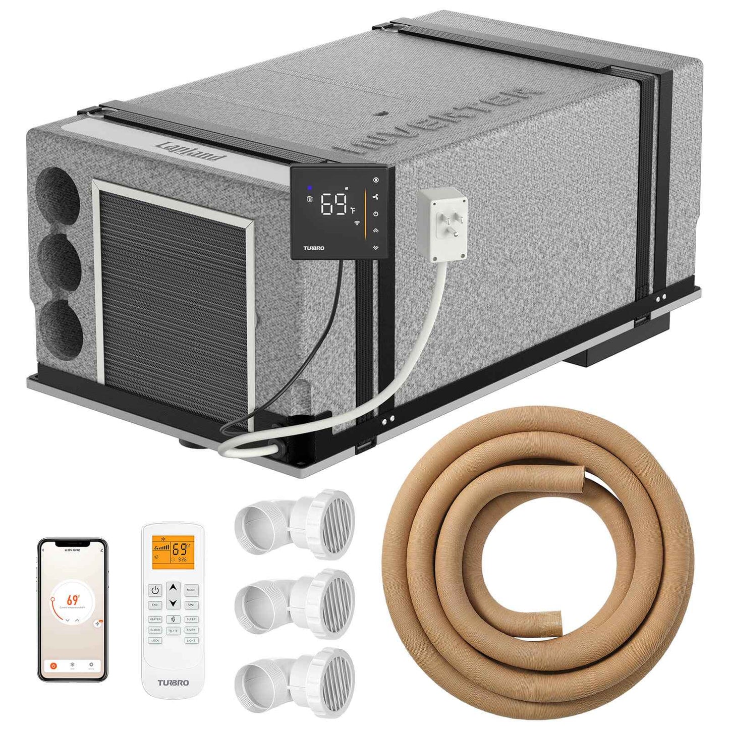 Lapland LL10V 10,000 BTU Inverter Under Bench RV Air Conditioner w/ Heat Pump (R32 Refrigerant)