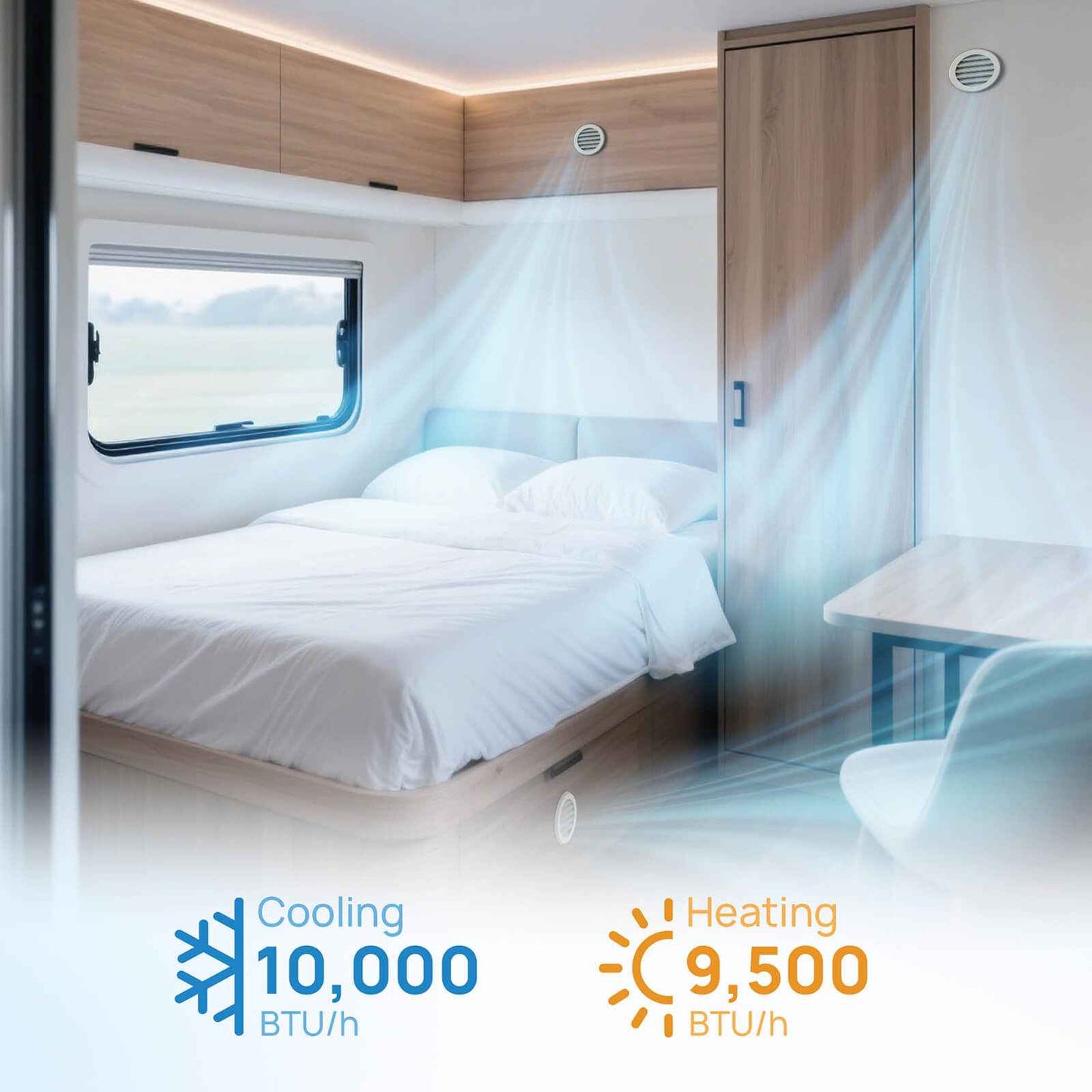 Lapland LL10V 10,000 BTU Inverter Under Bench RV Air Conditioner w/ Heat Pump (R32 Refrigerant)