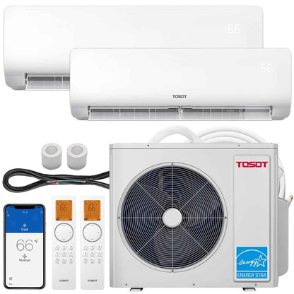 30,000 BTU Dual Zone Mini Split Air Conditioner - Heat Pump