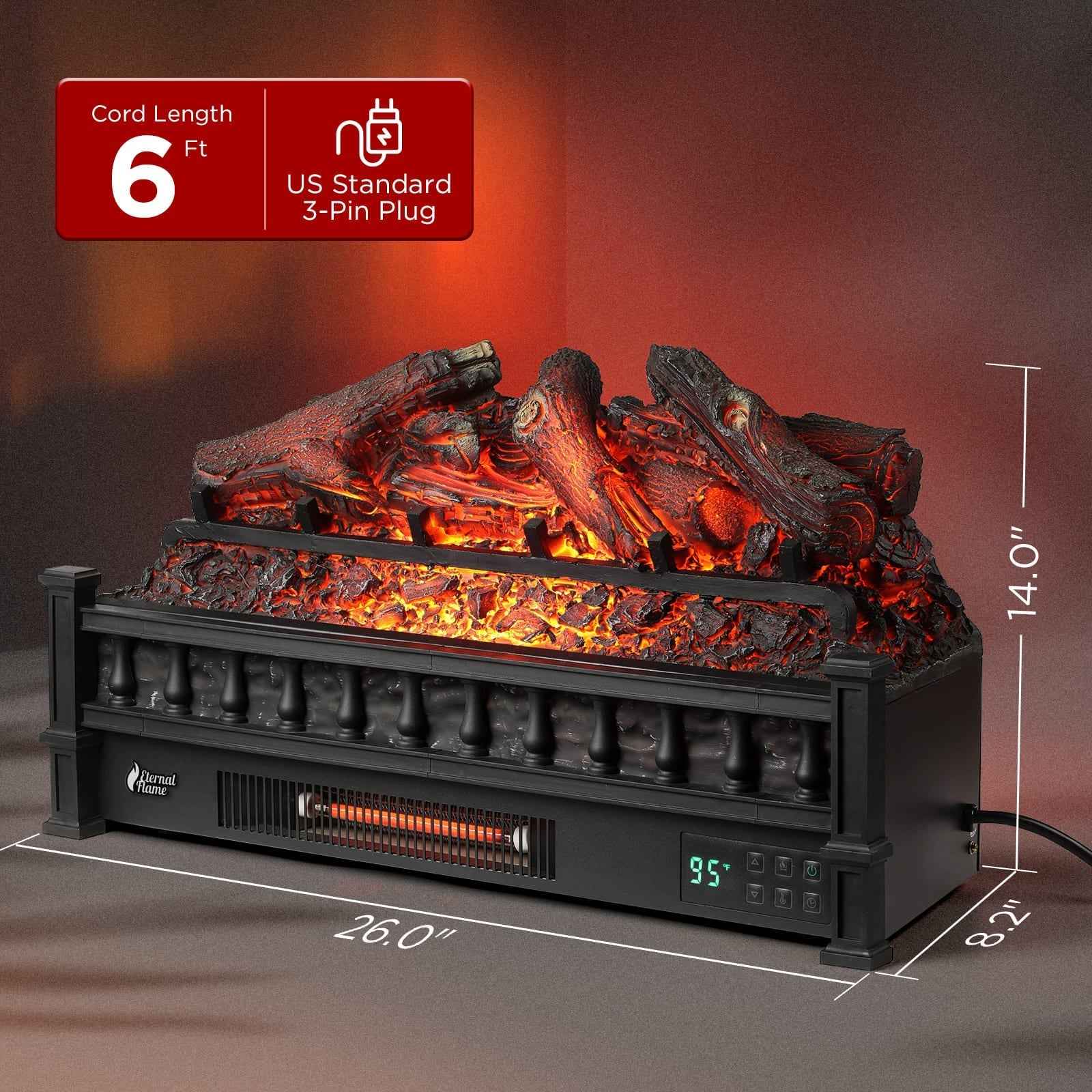 Eternal Flame EF26-LG Smart Electric Fireplace Logs, WiFi Enabled