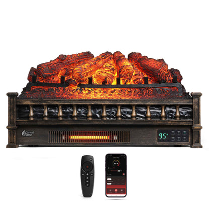 Eternal Flame EF26-PB Smart Electric Fireplace Logs, WiFi Enabled