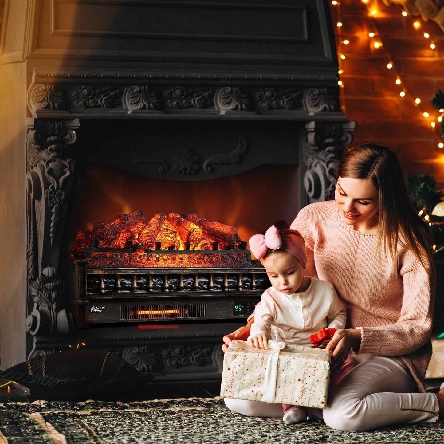 Eternal Flame EF26-PB Smart Electric Fireplace Logs, WiFi Enabled