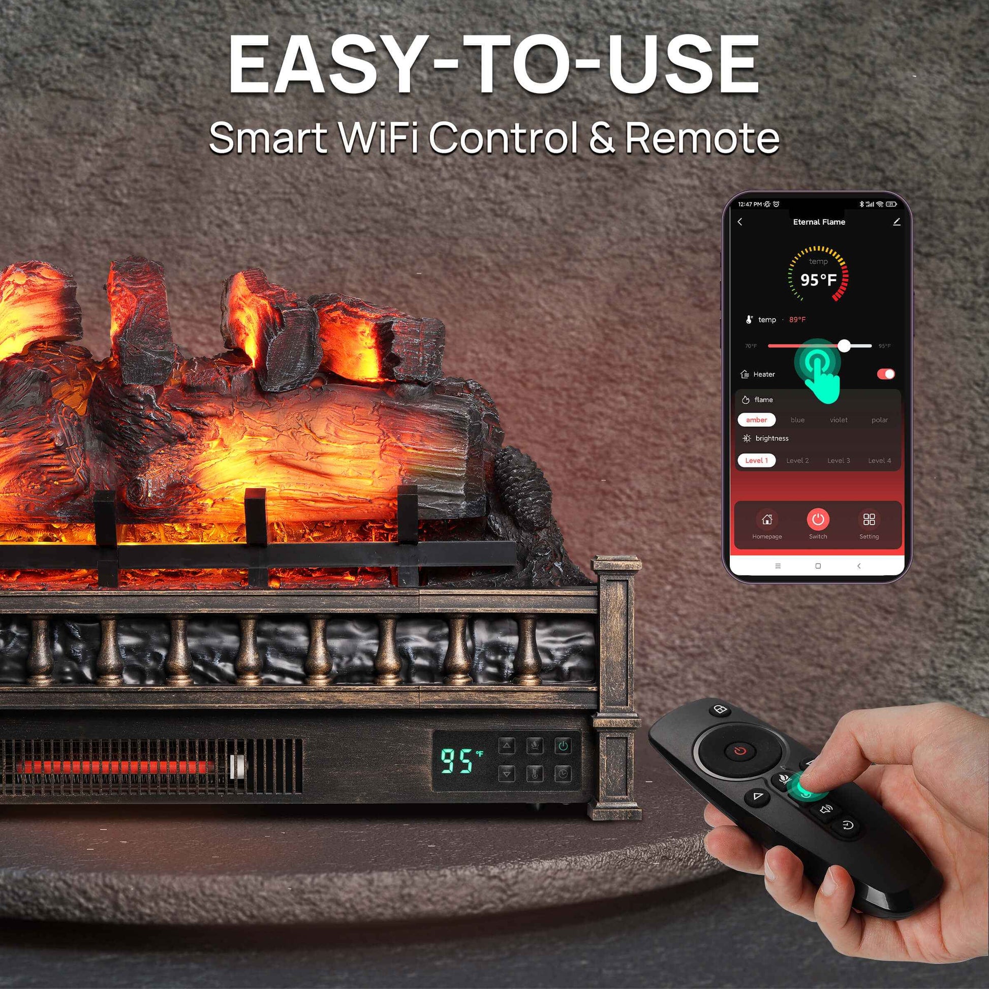 Eternal Flame EF30-PB Electric Fireplace Logs