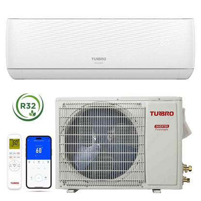 Finnmark 18000 BTU WiFi Ductless Mini Split AC with Heat Pump, 230V (R32)