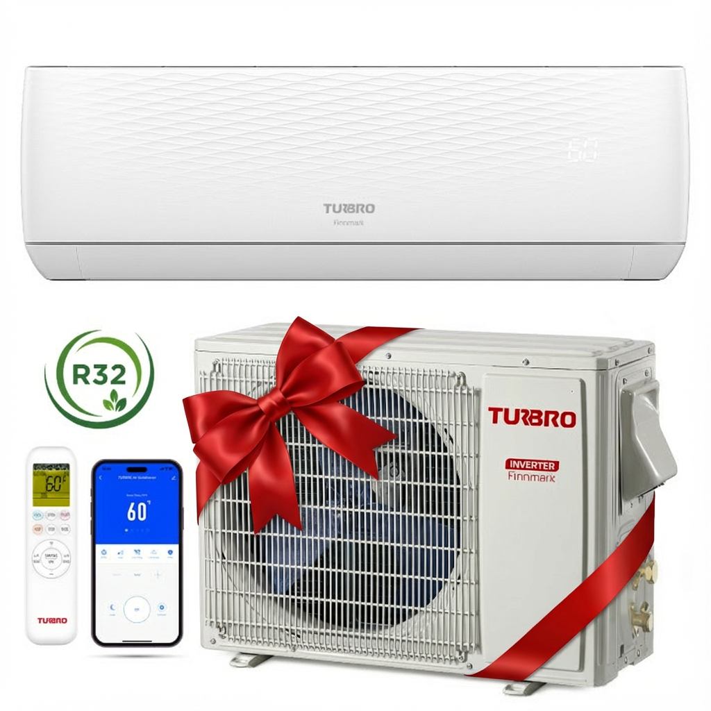 Finnmark 9000 BTU WiFi Ductless Mini Split AC with Heat Pump, 115V/230V (R32)