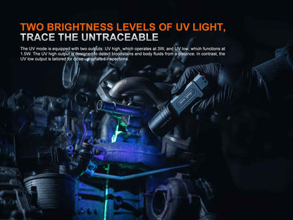 Fenix TK35R Rechargeable High-Performance Tactical Flashlight with UV Output