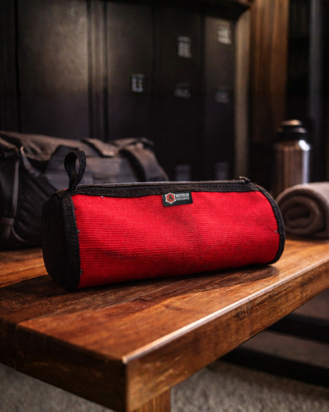 Recycled Firefighter Fire Hose Dopp Kit for Travelers