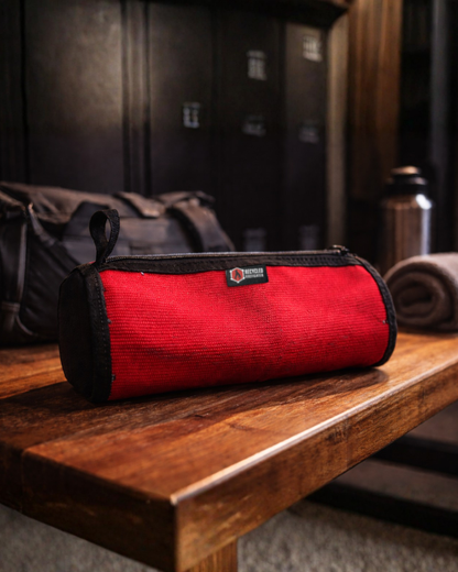 Recycled Firefighter Fire Hose Dopp Kit for Travelers