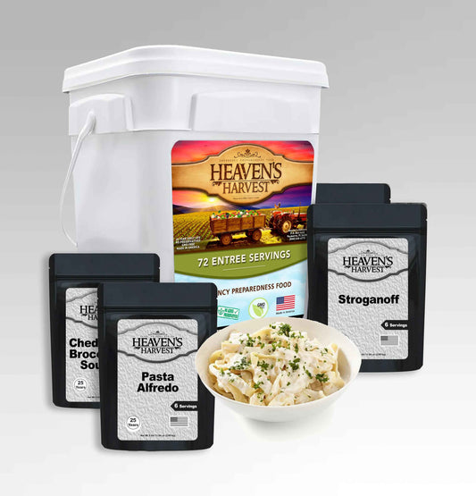 Entree Bucket  - 1 Person 1 Month - 72 Servings - Emergency Survival Food Kit