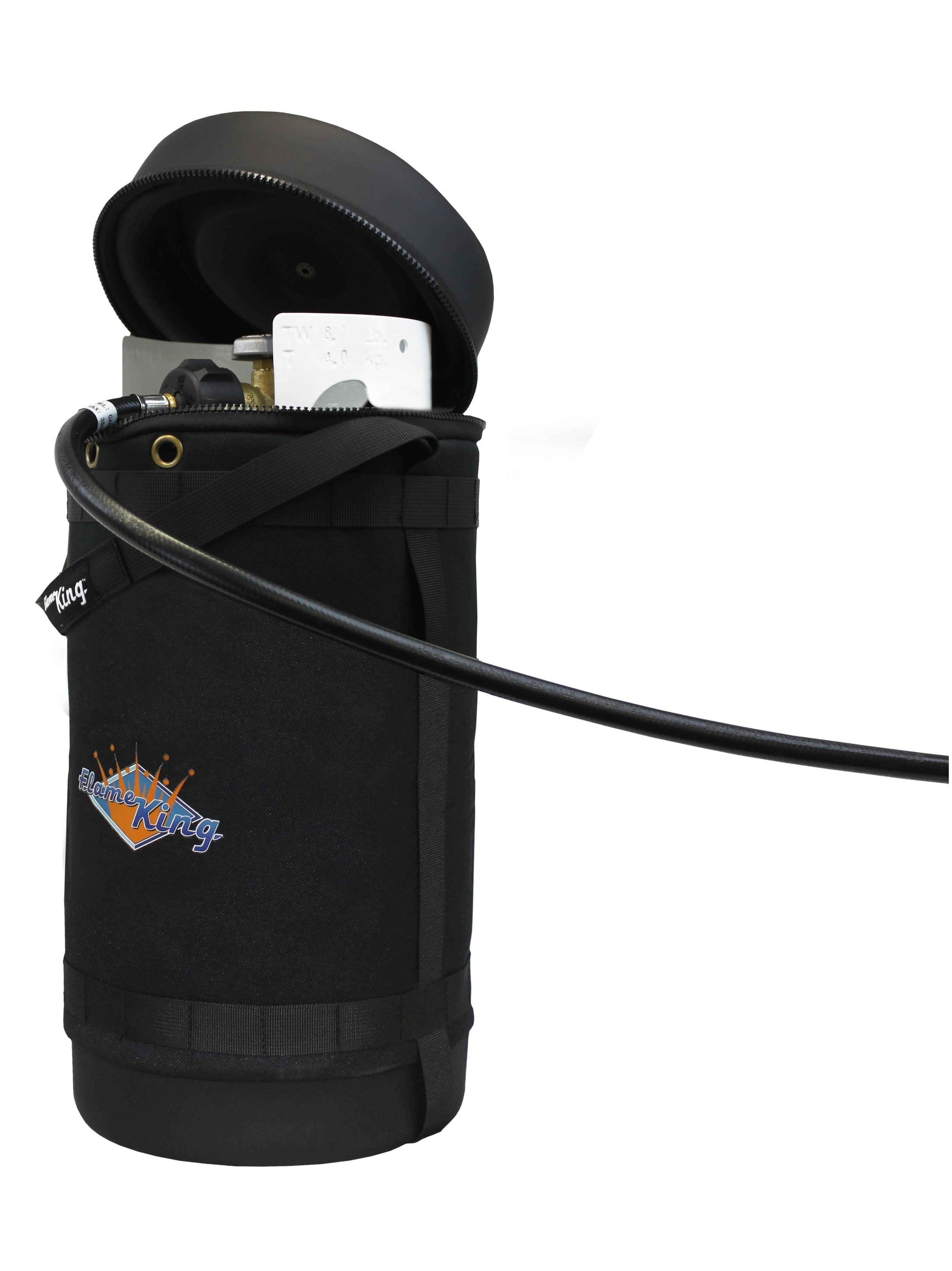 Flame King Propane Gas Hauler Kit 10lb Propane Tank, Adapter Hose and Insulated Protective Carry Case