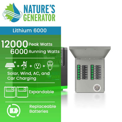 Nature's Generator Lithium 6000 and Transfer Switch