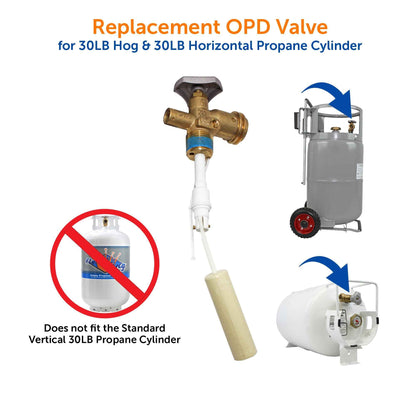 Flame King 30lb OPD Valve For Hog or Horizontal Propane Cylinder