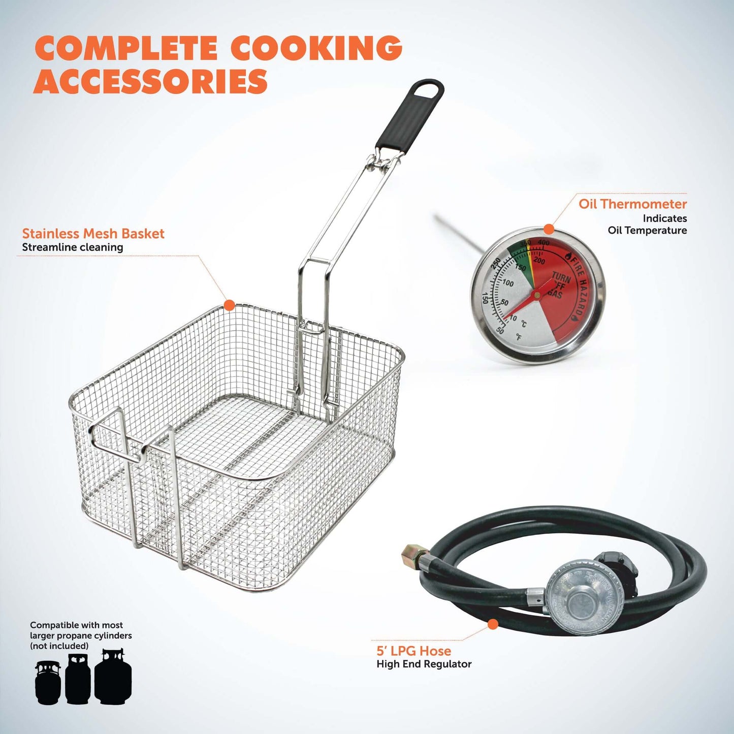 Flame King Proleo 1 Gallon Portable Propane Deep Fryer