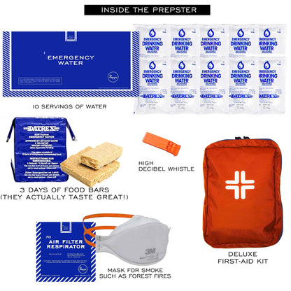 Preppi | The Prepster Advanced Fireproof Backpack | 3-Day Emergency Kit