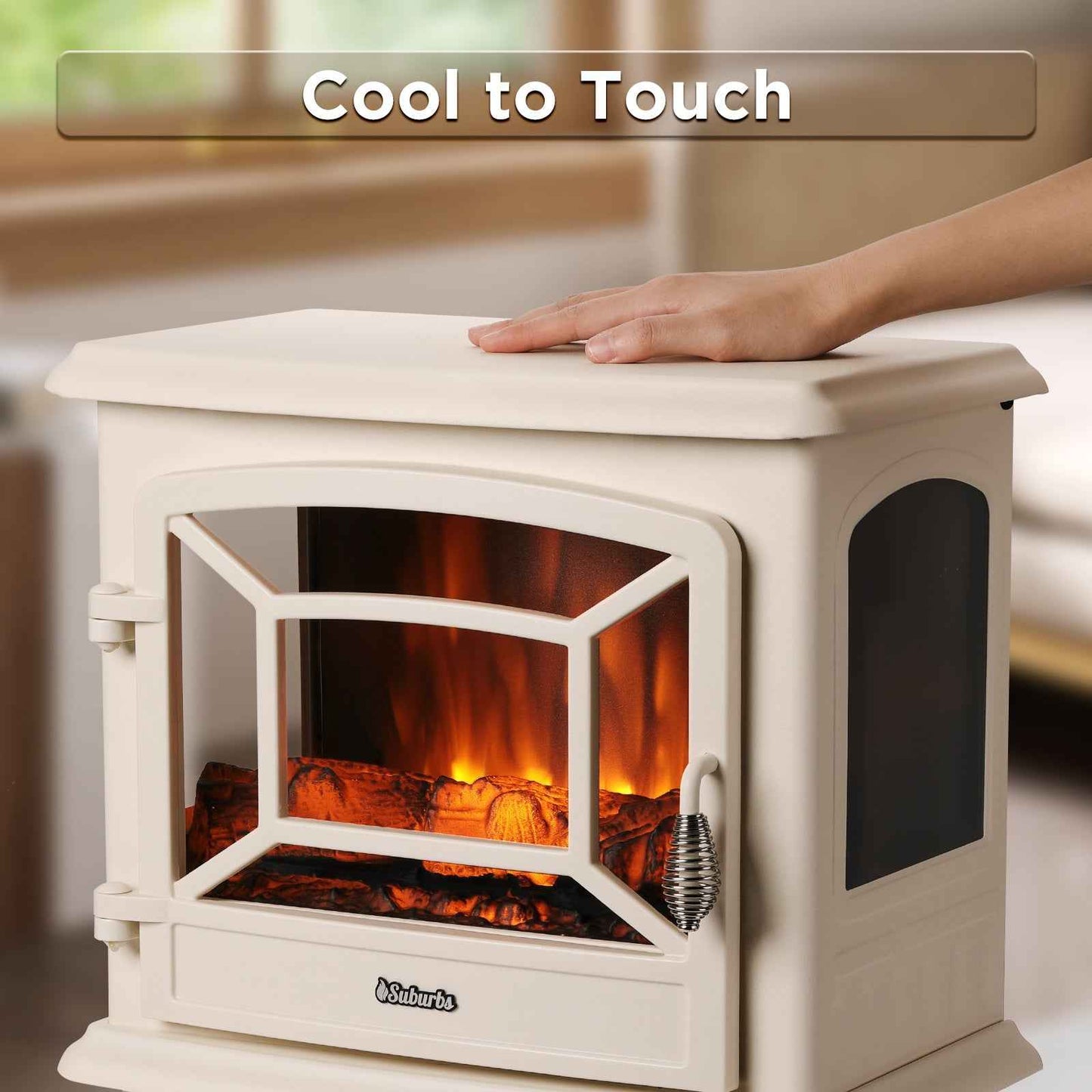 Suburbs TS20-SD Electric Fireplace Stove Heater with Sound