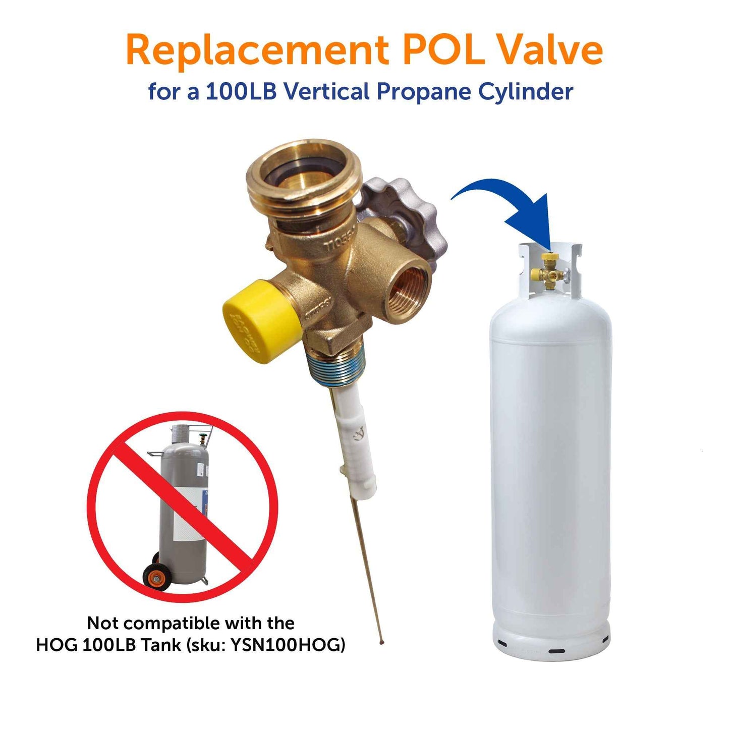 Flame King Multi Valve for 100lb Propane Cylinder