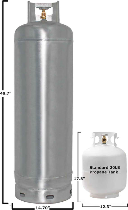 Flame King 100lb Empty Galvanized Propane Tank LP Cylinder with POL Valve