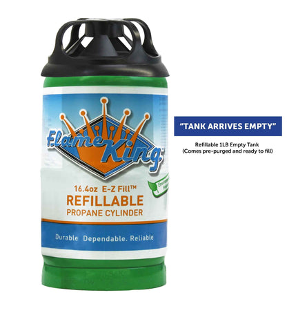 Flame King 2 pack Eco Friendly Sustainable 1lb Refillable Propane Tank LP Cylinder