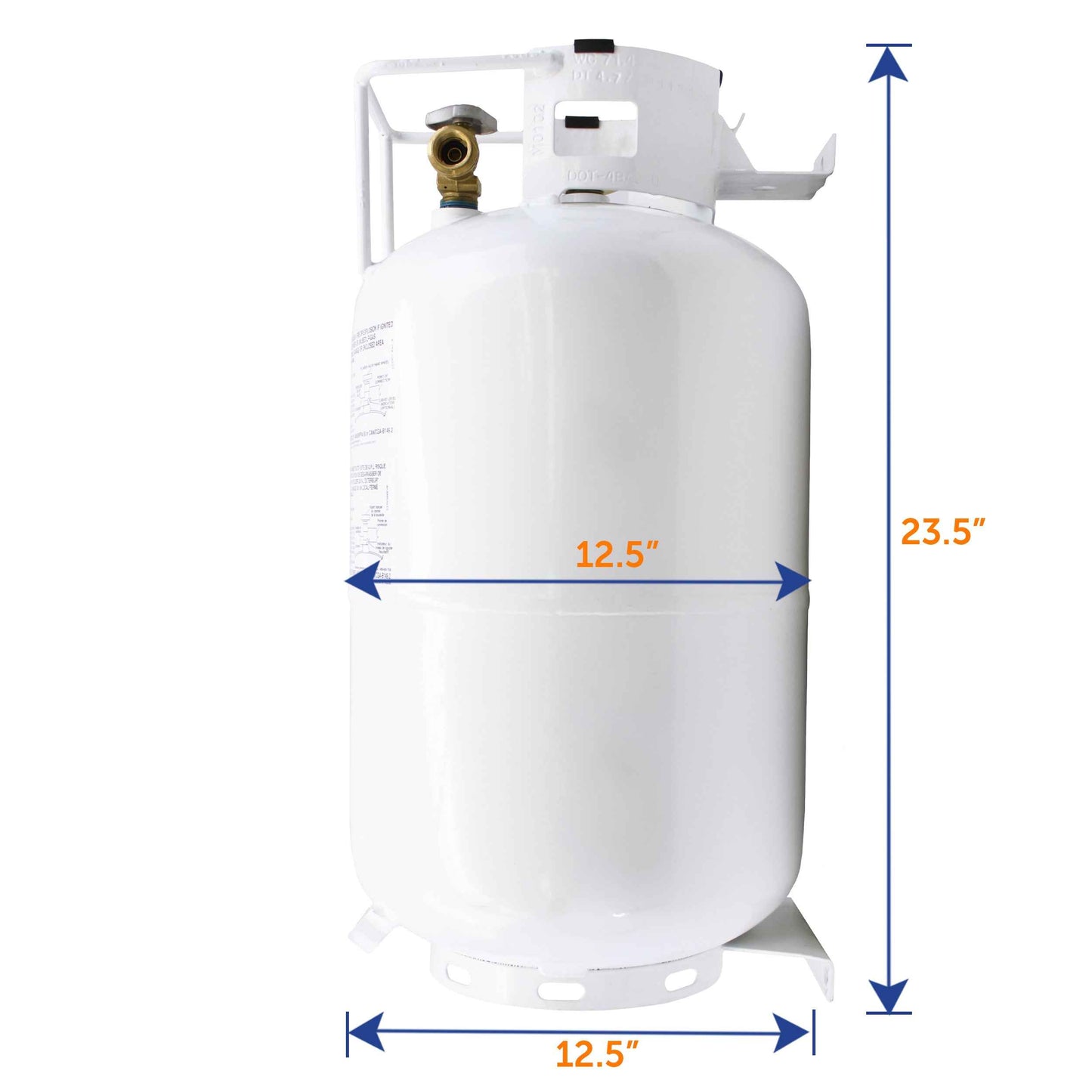 Flame King 30lb Horizontal Propane Cylinder Tank With Valve and Gauge RV Trailer