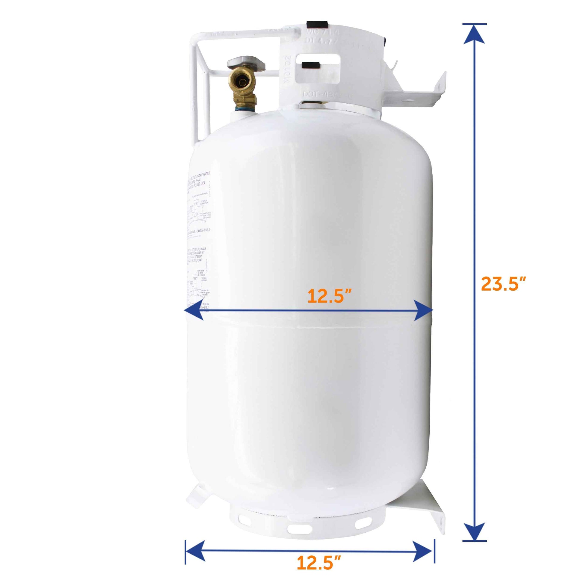 Flame King 30lb Horizontal Propane Cylinder Tank With Valve and Gauge RV Trailer