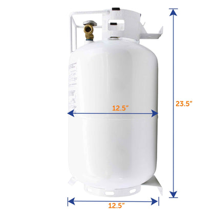 Flame King 30lb Horizontal Propane Cylinder Tank With Valve and Gauge RV Trailer