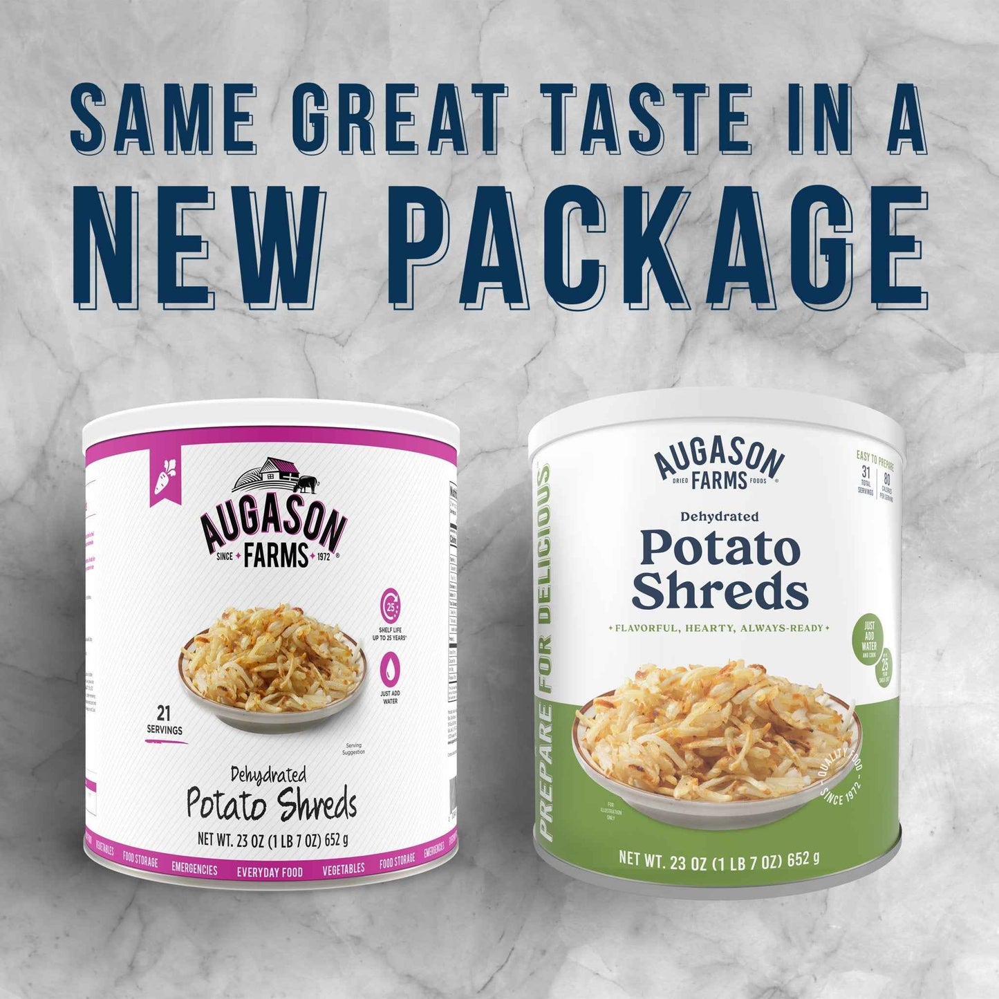 Dehydrated Potato Shreds Can, 31 Servings