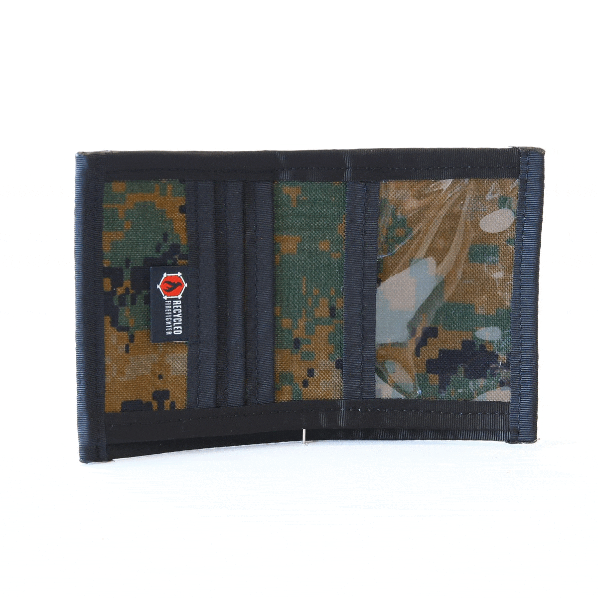 Recycled Firefighter Captain Combat Leather Bifold Wallet