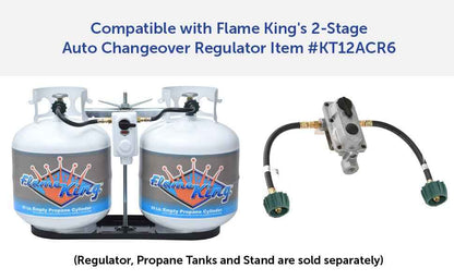 Flame King 12 Inch RV Trailer Propane Tank Pigtail Hose Connector