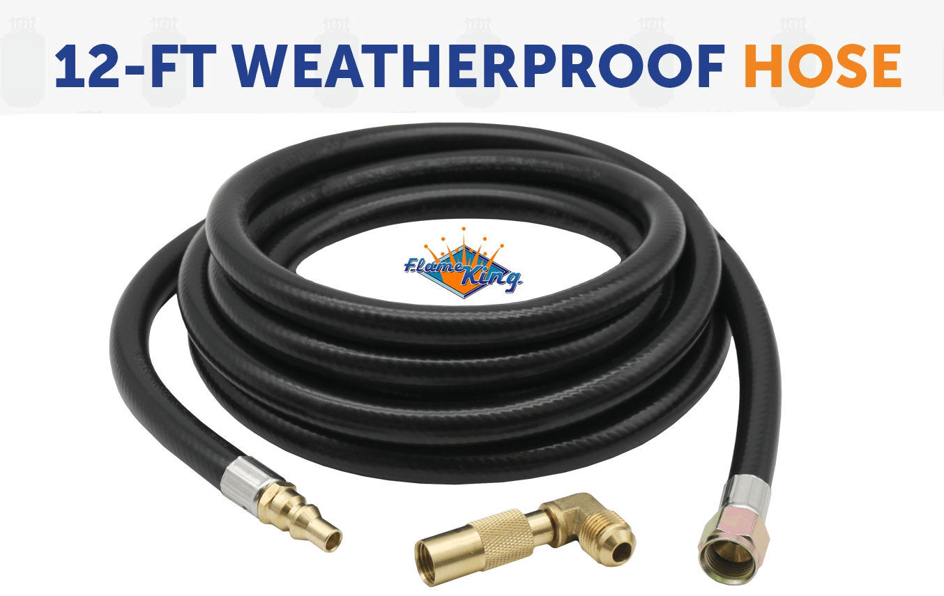 Flame King 12ft RV Quick Connect Hose Adapter for 17" or 22" Griddle