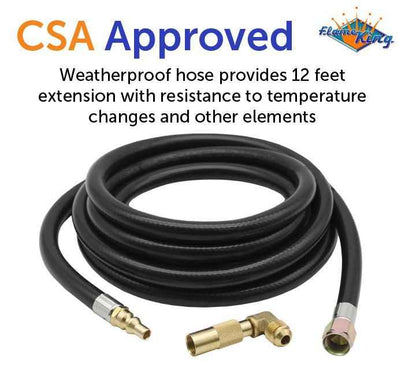 Flame King 12ft RV Quick Connect Hose Adapter for 17" or 22" Griddle