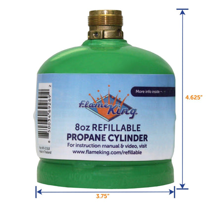 Flame King 2 Pack 8oz Refillable Propane Cylinder for Camping
