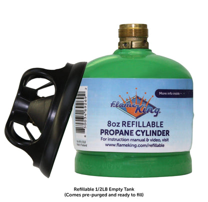 Flame King 2 Pack 8oz Refillable Propane Cylinder for Camping