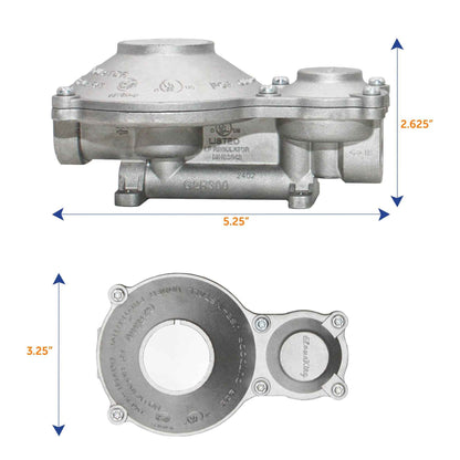 Flame King 2-Stage 300,000 BTU Propane LP Vertical Super Compact Regulator