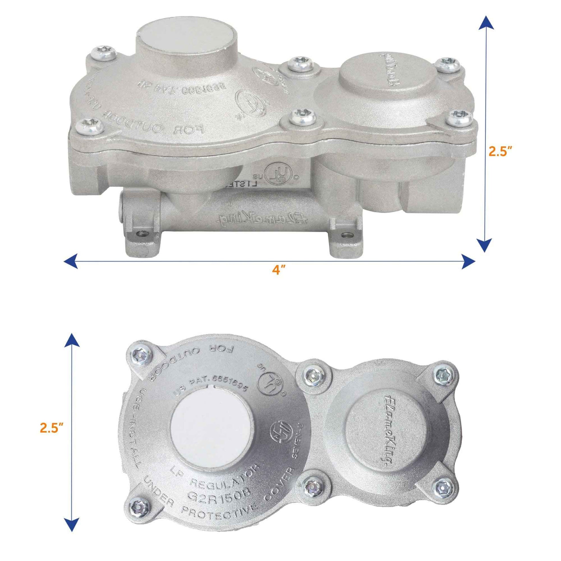 Flame King 2-Stage 160,000 BTU Propane LP Vertical Super Compact Regulator