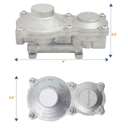 Flame King 2-Stage 160,000 BTU Propane LP Vertical Super Compact Regulator
