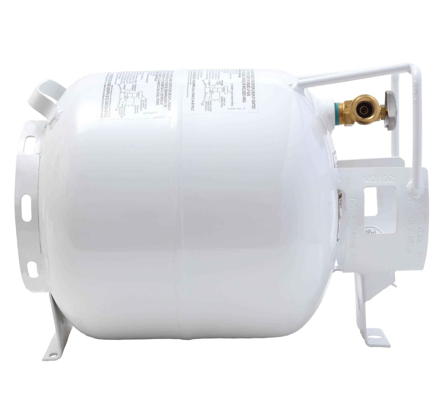 Flame King 20lb Horizontal Propane Cylinder Tank With Valve and Gauge Rv Trailer