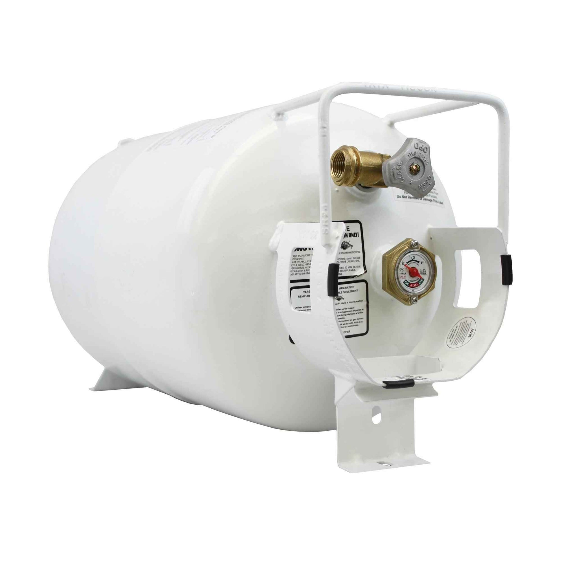 Flame King 30lb Horizontal Propane Cylinder Tank With Valve and Gauge RV Trailer