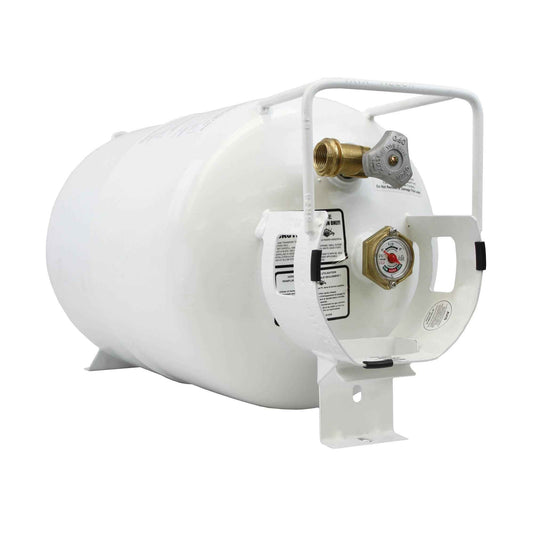 Flame King 30lb Horizontal Propane Cylinder Tank With Valve and Gauge RV Trailer