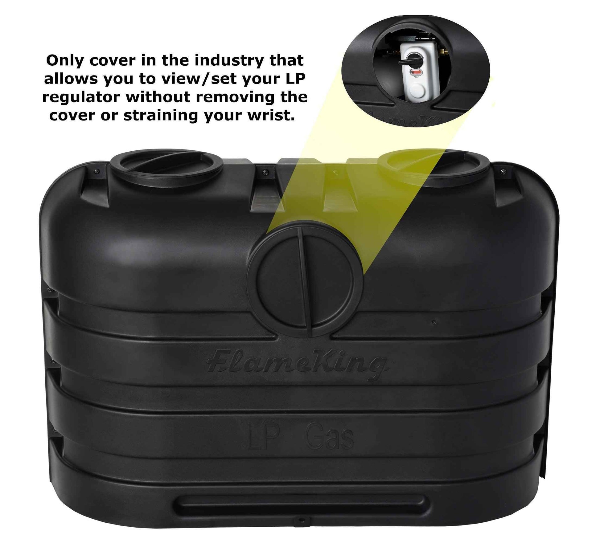 Flame King Dual 20LB LP Propane Tank Light Plastic Heavy Duty Cover RV Trailer Black
