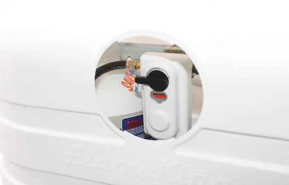 Flame King Dual 30LB LP Propane Tank Light Plastic Heavy Duty Cover RV Trailer White