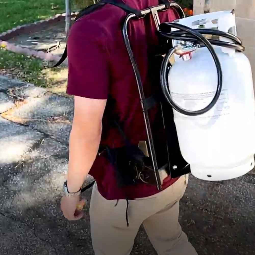 Flame King Metal Alice Frame Backpack Carrier for 10LB Propane Cylinder and Weed Torch