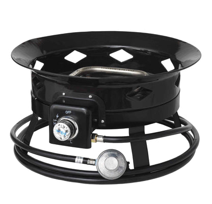 Flame King Outdoor Portable Propane Gas 19″ Fire Pit Bowl with Self Igniter Cover Carry Straps