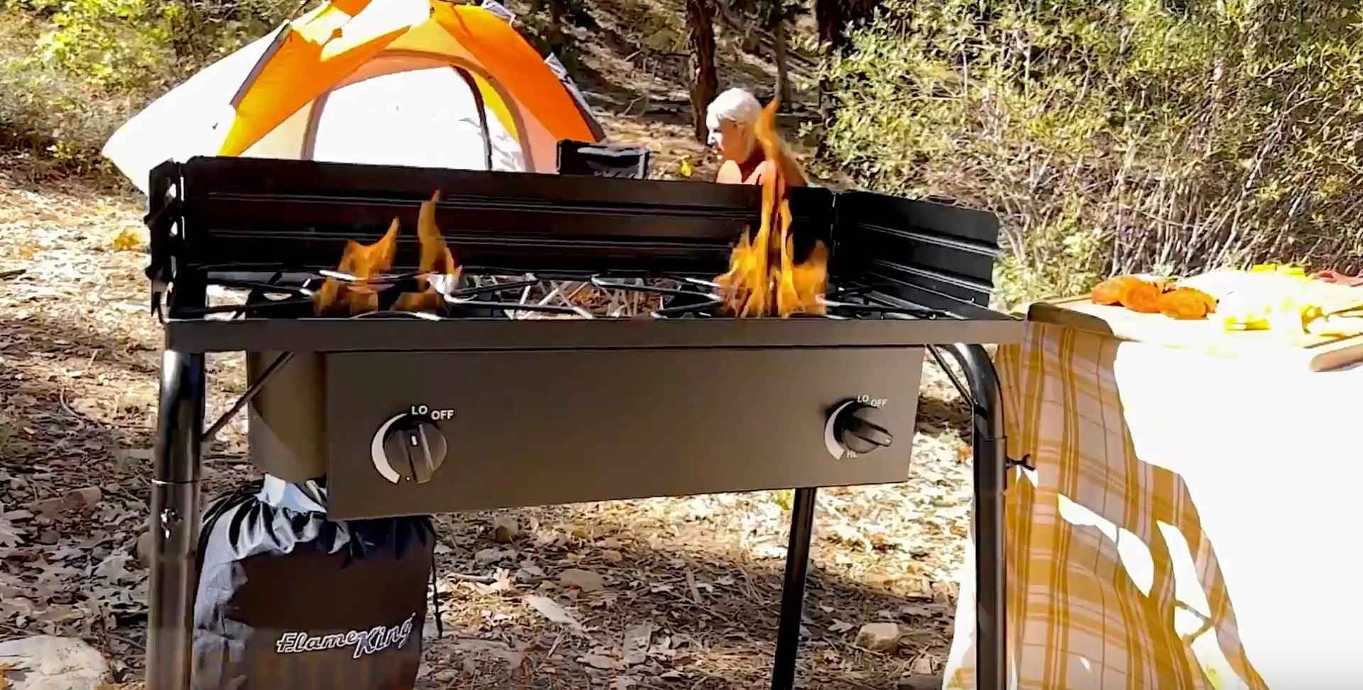 Flame King Outdoor Propane Double Dual Burner Cooker Stove