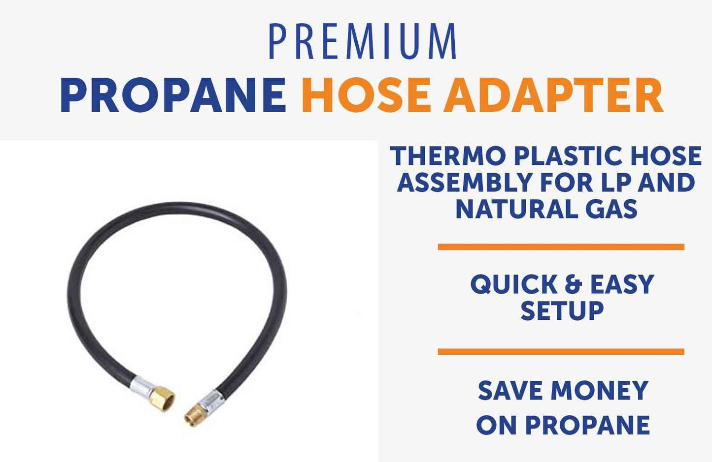 Flame King Thermo Plastic Hose Assembly for LP and Natural Gas, 32 Inch, 3/8 Inch