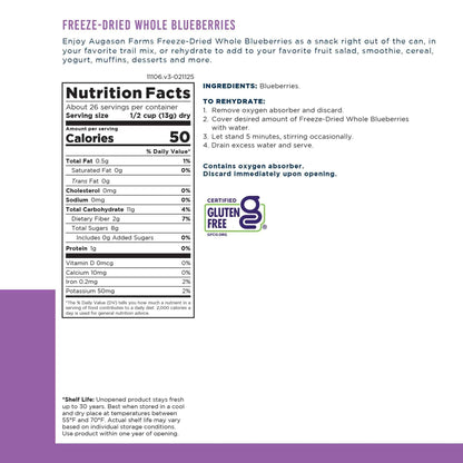 Freeze Dried Whole Blueberries Can, 26 Servings