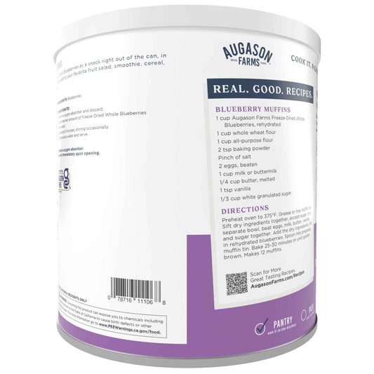 Freeze Dried Whole Blueberries Can, 26 Servings